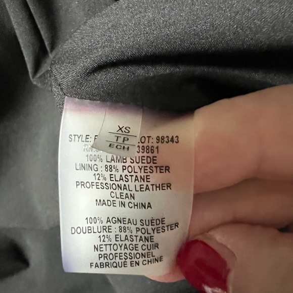 Ellie Tahari Lamb Suede Black Fringed Jacket - Picture 11 of 15